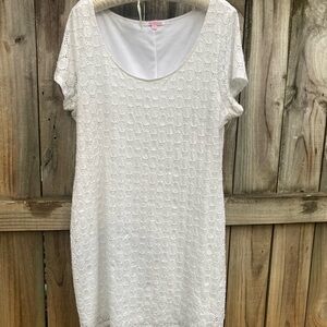 Isaac Mizrahi white eyelet lace dress